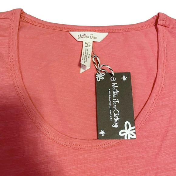 NEW Matilda Jane Salmon Pink Lace Eyelet Hem Top US S - Picture 4 of 8